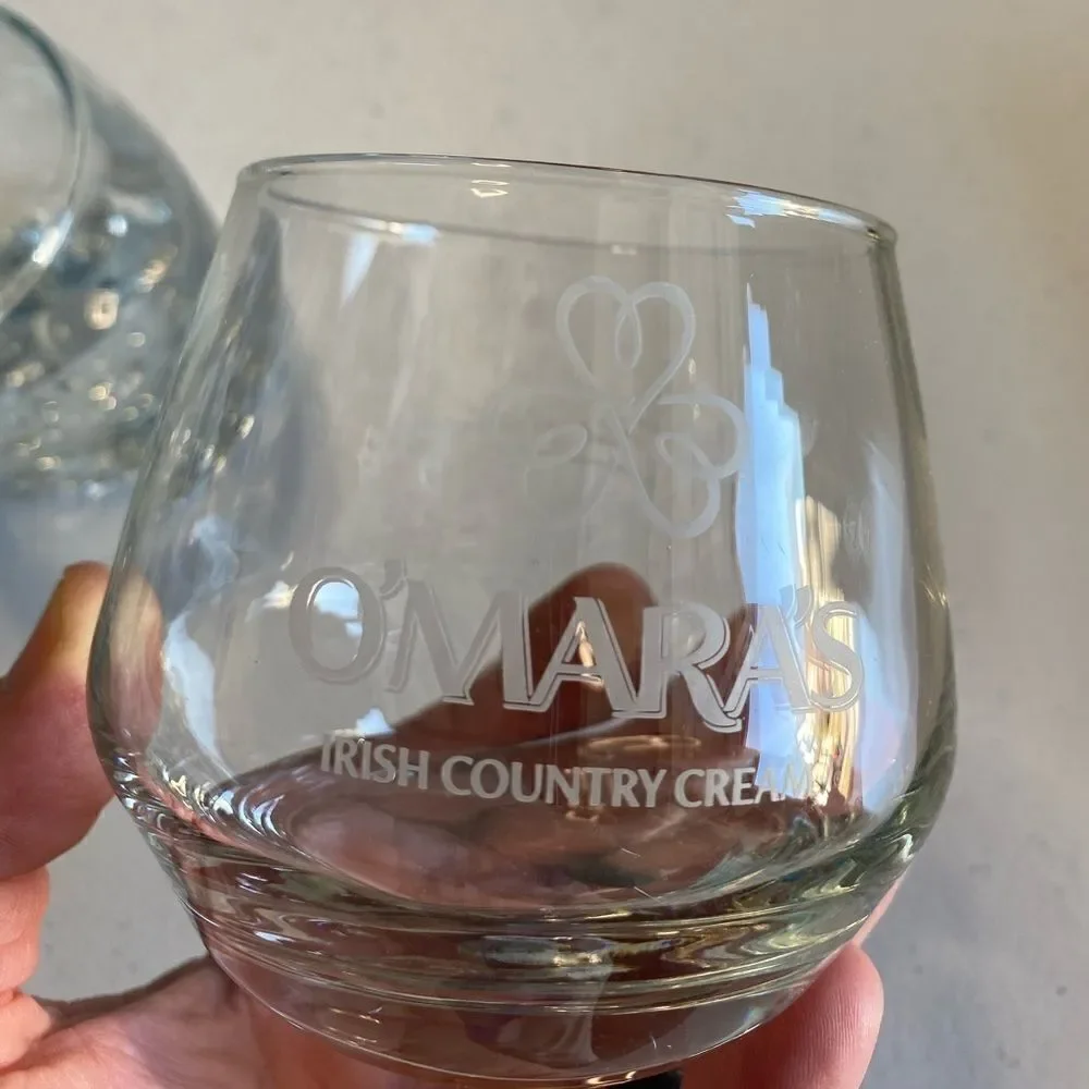 Set of 3 Omar’s Irish Cream Liquor Glasses Whisky Alcohol